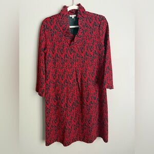 Tyler Boe Ruffle Collar Red Knit Dress Size Small